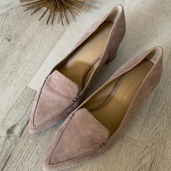 Enzo Angiolini Mauve Suede Block Heels - Picture 2 of 9